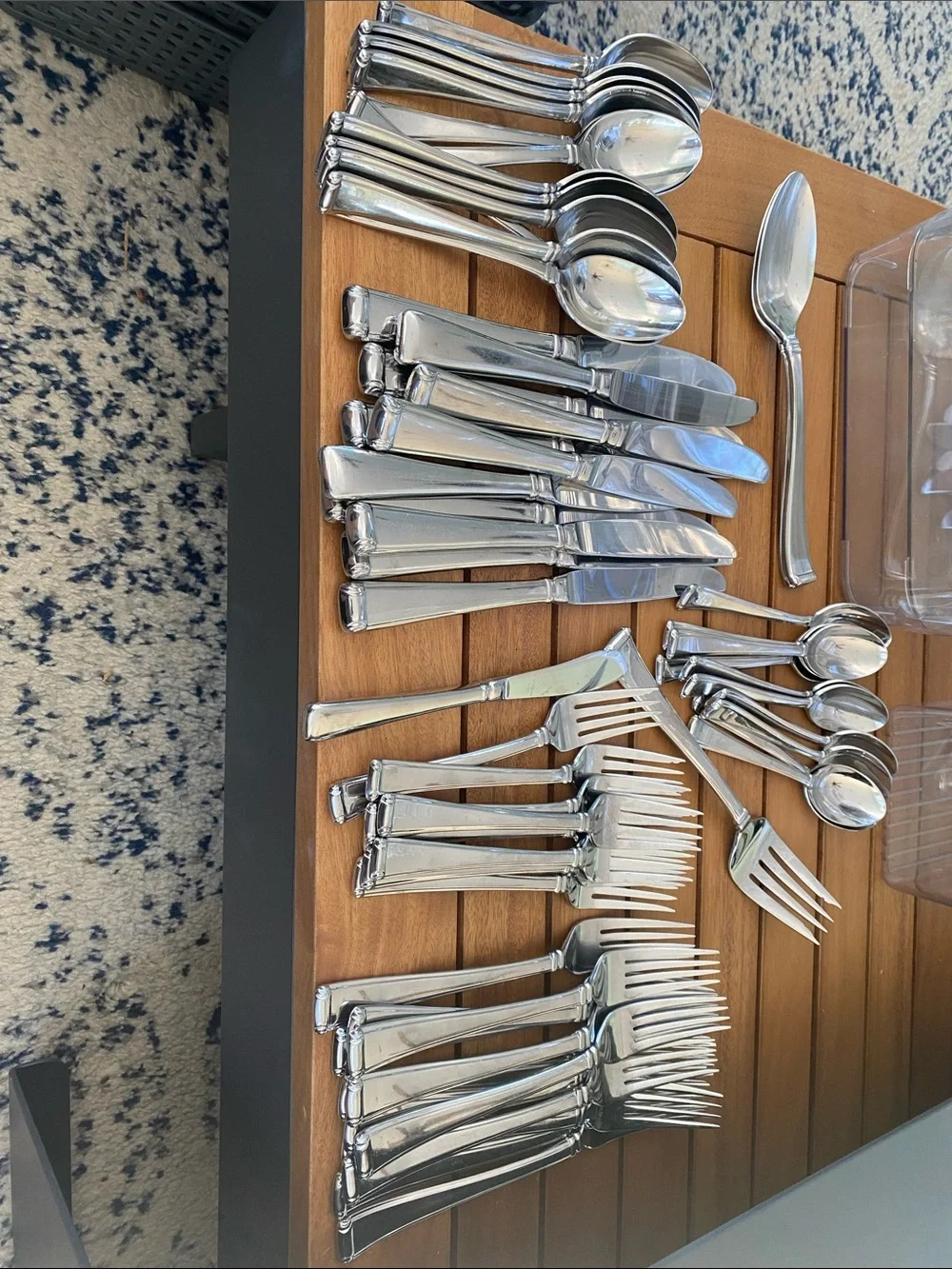 Gorham Polished Silver Stainless Steel Flatware Set
